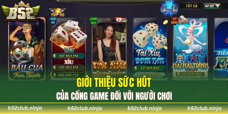 Giới thiệu sức hút của cổng game đối với người chơi